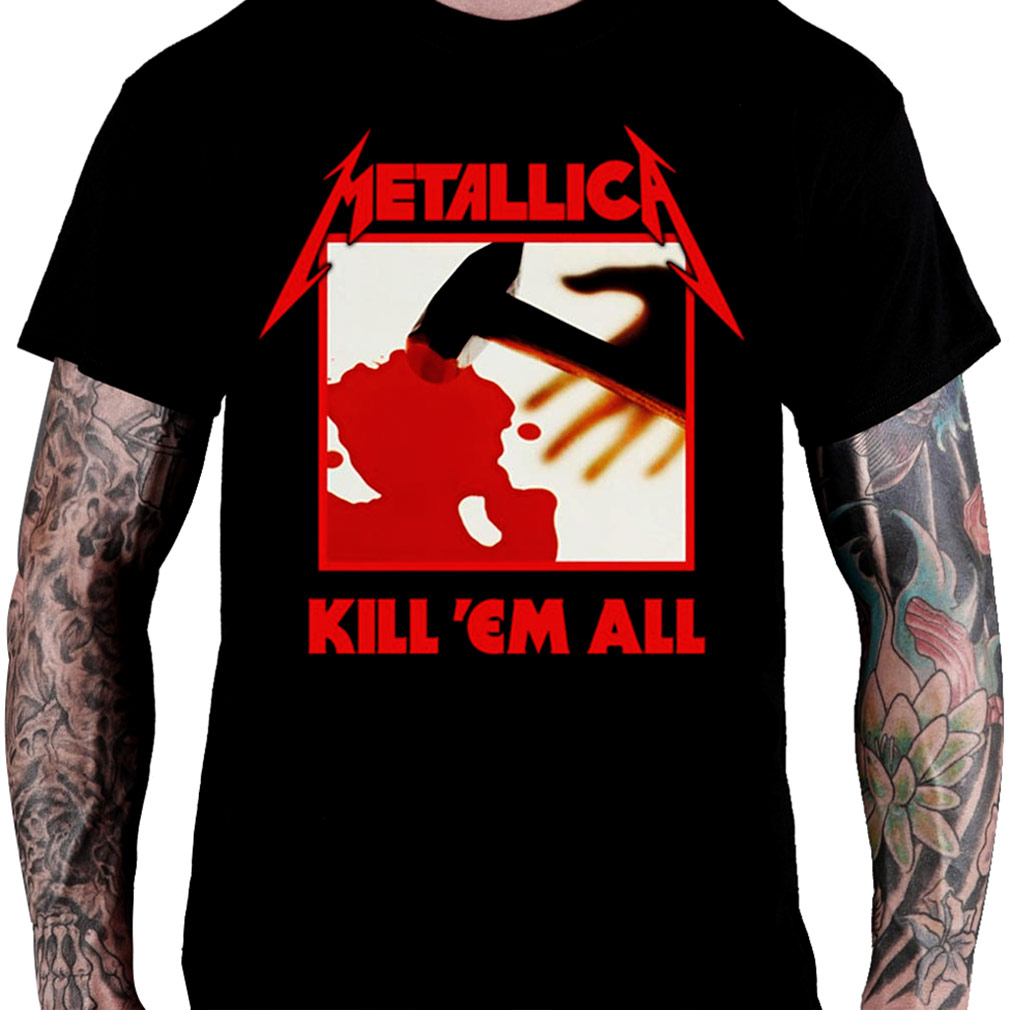 Camiseta Juvenil Metallica Kill 'Em All Preta Oficial - Viva a Vida com  Arte, Viva com Art Rock!